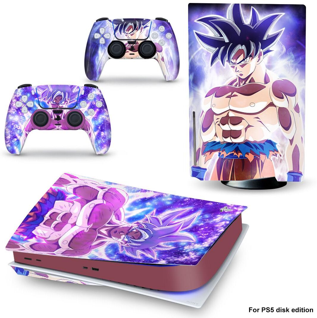 PS5 Stickers Anime Vinyl Skin Sticker for PS5 Disk Edition Slim Console and 2 Controllers Decal Cover