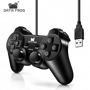 DATA FROG Vibration Joystick Wired USB PC Controller For PC Laptop  For WinXP/7/8/10 For Vista Black Gamepad