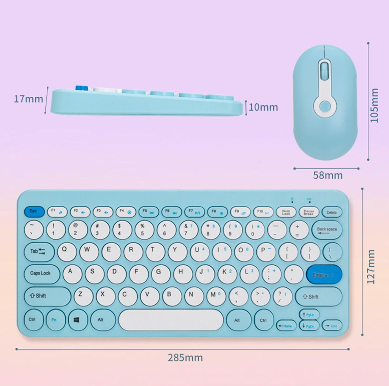 TOMTOP JMS Wireless Keyboard and Mouse Combo  2.4G  Ergonomic  Compact  Silent  for Computer and Laptop