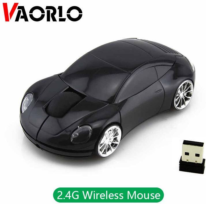 VAORLO 2.4Ghz Wireless Car Mouse USB 1600 DPI Optical Mini 3D Mice Computer Mouse For Kids Laptop Notebook PC