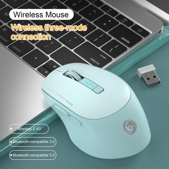 COOLMOON Bluetooth-compatible Wireless Mouse with Power Display Ergonomics One-button Mute Mice Type-C Rechargeable Wireless Mute Mouse Laptop Accessories