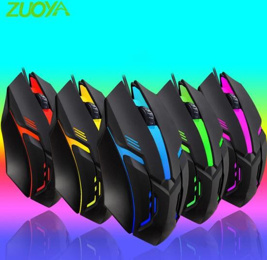 ZUOYA C3 Wired Mouse Ergonomic Luminous Anti-slip Quick Response Comfortable Grip Colorful Breathing Lamp Plug Play USB Computer Gamer Mice