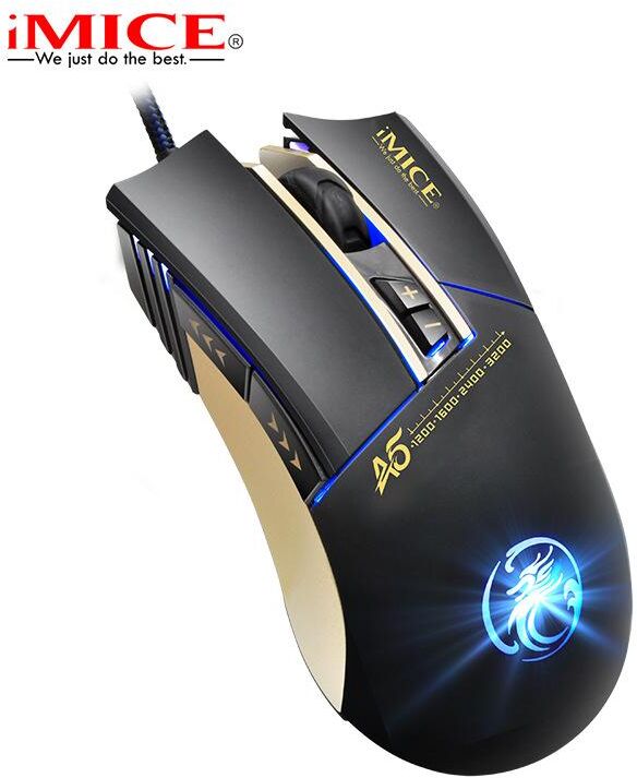 iMICE A5 Game Mosue Wired Breathing Light Support Macro Programming 1200 1600 2400 3200 DPI 7 Buttons For Gaming Mice