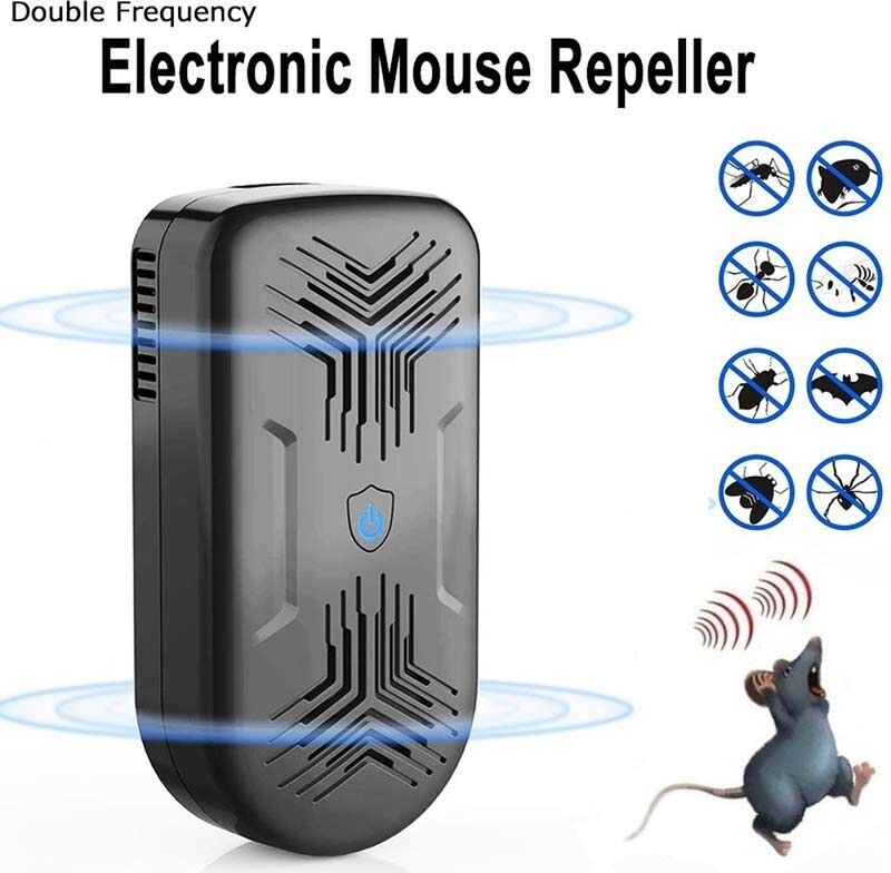 Blueker Ultrasonic Electronic Mouse Trap High Power Double Frequency Pect Repellent Anti Mosquito Insect Repeller Rat Mice Cockroach Pest Reject Bug Repellent