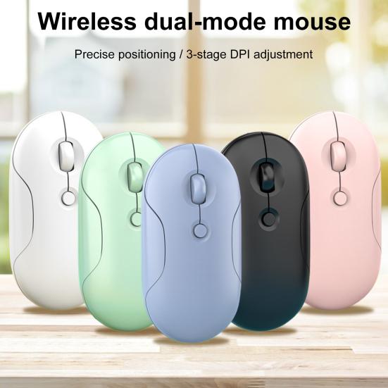 COOLMOON Bluetooth-compatible Mouse 800/1200/1600 DPI Adjustable Ergonomics One-button Mute Mice USB Rechargeable 2.4G Wireless Mouse for Laptop Tablet