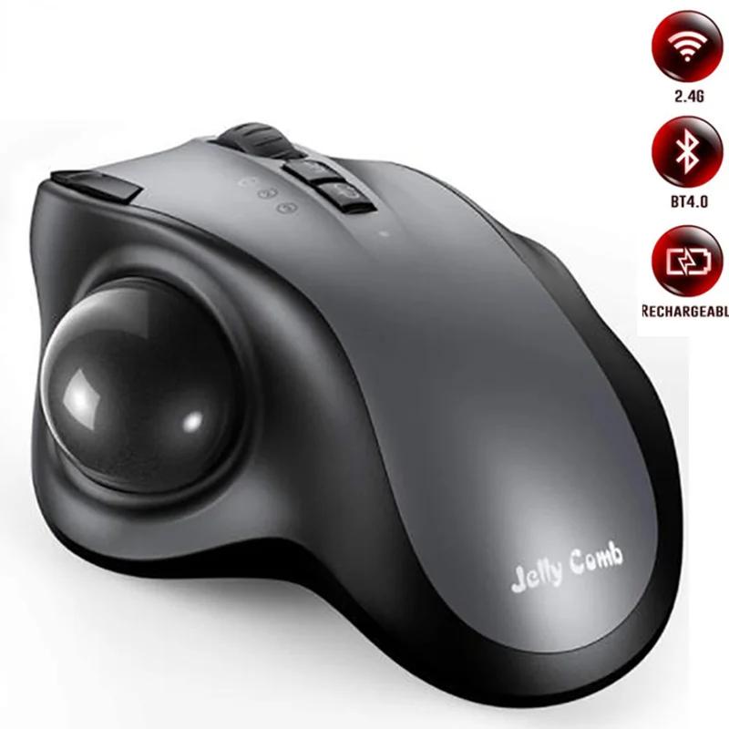 SeenDa 2.4G USB Trackball Mouse Bluetooth Wireless Mouse Rechargeable Ergonomic Mice For Mac PC Gamer 2400DPI Gaming Mous