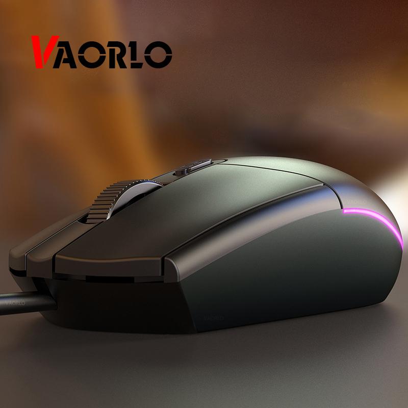 VAORLO Ergonomic Wired Gaming Mouse 7 LED Backlight USB Optical Computer Mouse Gamer Mice Compatible with PC Laptop Computer Desktop