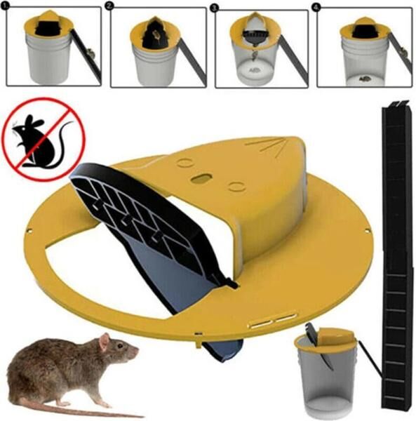 SDS001 Mice Trap Reusable Smart Flip and Slide Bucket Lid Mouse Rat trap Humane Or Lethal Trap Auto Reset Rat Door Style Multi Catch