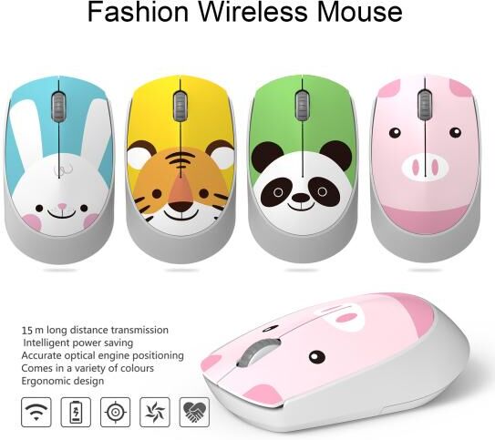 COOLMOON Wireless Mouse Ergonomic Cute Cartoon Animal Shape Rechargeable Optical Mice Computer Accessories Plug And Play Bluetooth-compatible Mouse