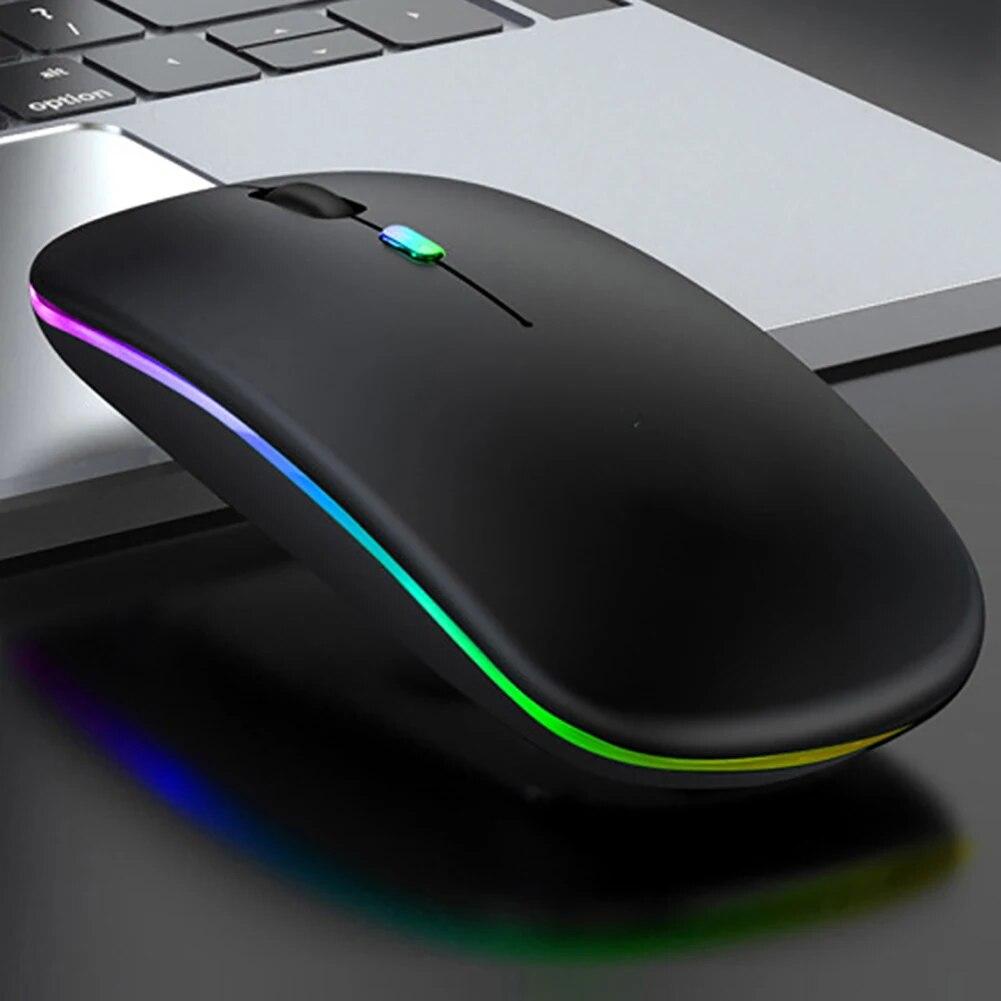 Sunnyway Wireless Mouse Rechargeable RGB Bluetooth-compatible 2.4G Silent Laptop Gaming Mouse Mouse for Computer LED Backlit Mice