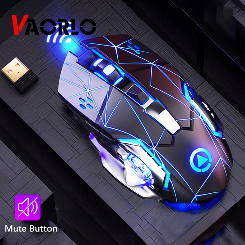 VAORLO 2.4G Wireless Gaming Mouse 1600 DPI LED Rechargeable Adjustable Gamer Silent mouse Mute Gamer Mouse Game Mice For PC Laptop