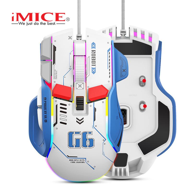 iMice 12800 DPI Game Mouse Wired USB Mice 12 Buttons Macro Definition Professionally For Gaming Machinery Mouse With RGB Light