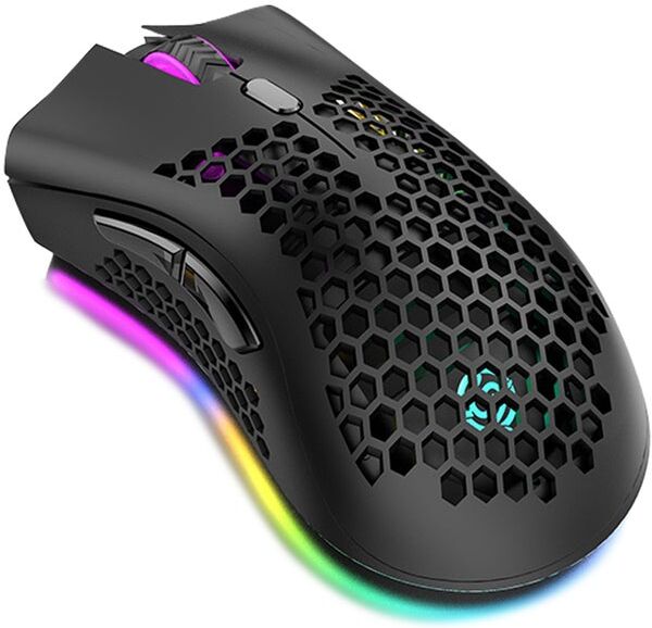 HOD Health&Home 2.4Ghz Wireless Gaming Mouse Rechargeable With Rgb Light Effect 3 Adjustable Dpi Hollowed Out Honeycomb Mice For Pc