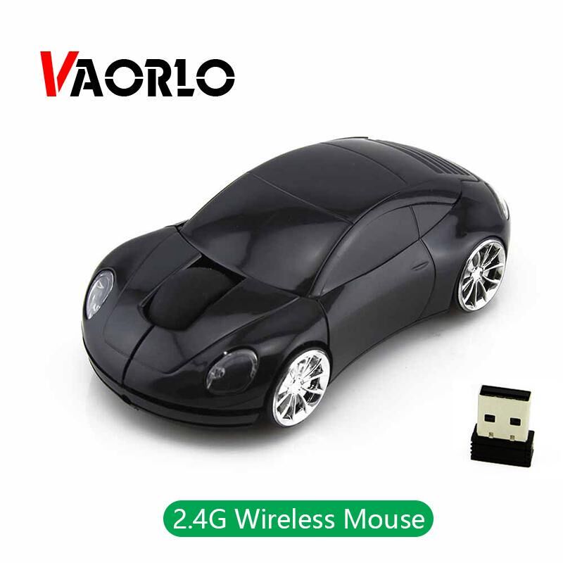 VAORLO 2.4Ghz Wireless Car Mouse USB 1600 DPI Optical Mini 3D Mice Computer Mouse For Kids Laptop Notebook PC