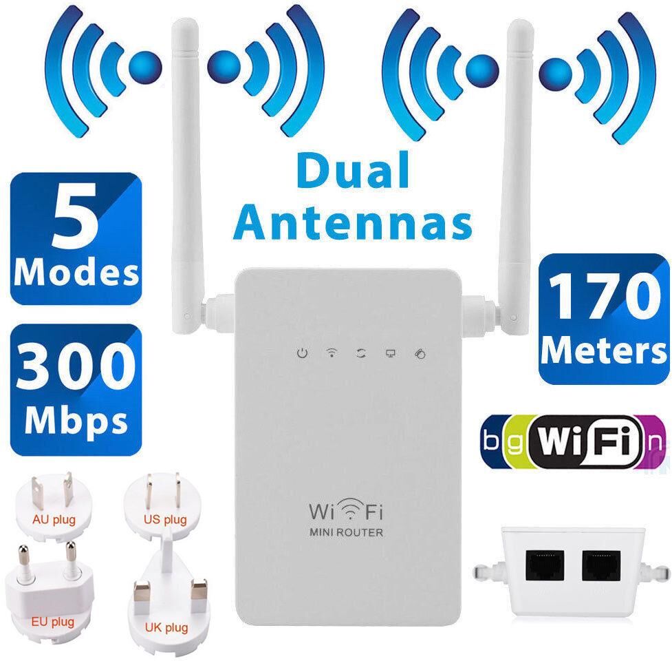 Speedy One Booster Amplifier Wireless Range Extender WiFi Repeater Dual Antenna Network Router for Home Office