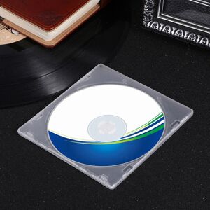 yumei 20Pcs PP CD Case Transparent Soft Rubber Box Portable Square PP Box  DVD