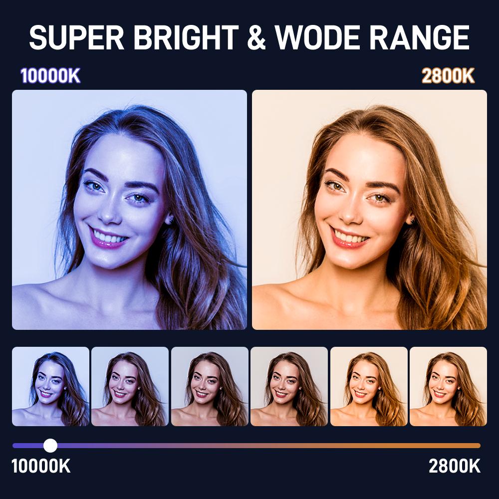 Andoer X60RGB 80W Portable LED Video Light RGB Photography Light 2800K-10000K CRI96+ TLCI95+