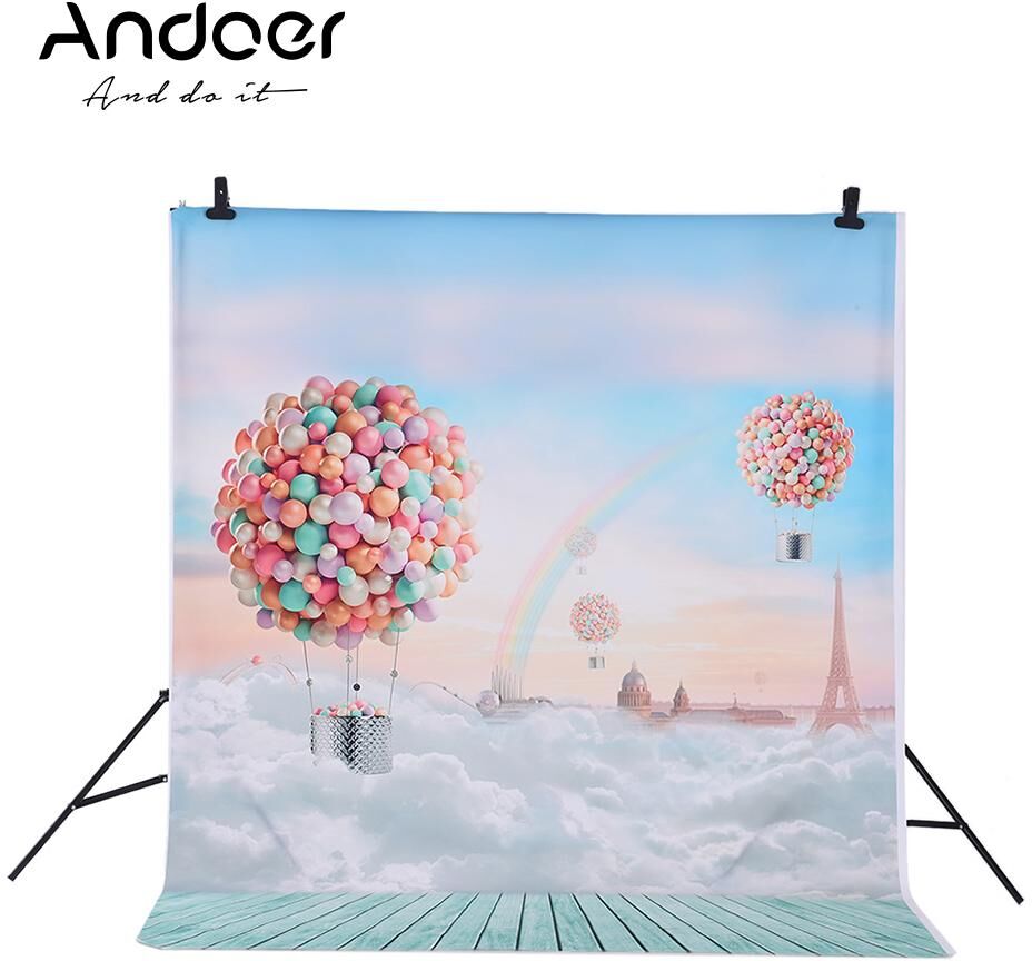 Andoer 1.5 * 2m Photography Background Backdrop Christmas Gift Star Pattern for Children Kids Baby