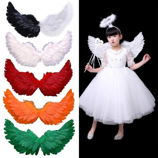 Happiness First Angel Feather Wings with Elastic Straps Bright Color Lightweight Costume Cosplay Wings Photography Props