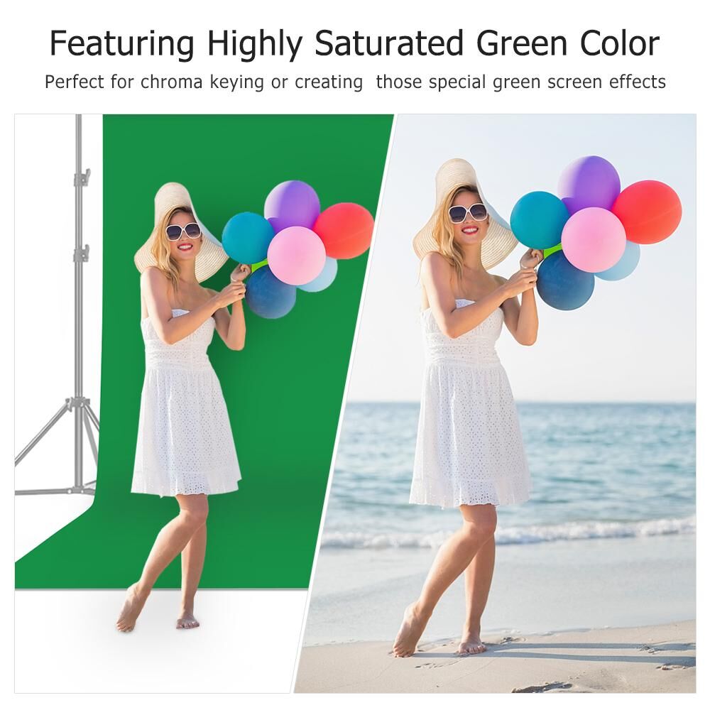 TOMTOP JMS 1.8 * 2.7m / 6 * 9ft Professional Green Screen Backdrop Studio Photography Background Washable