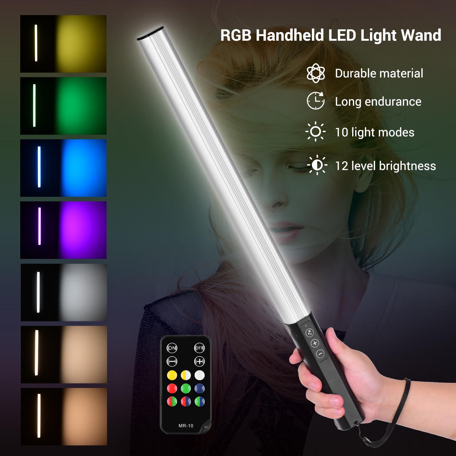 TOMTOP JMS LIYADI RGB Handheld LED Light Wand Rechargeable Photography Light Stick 10 Lighting Modes 12
