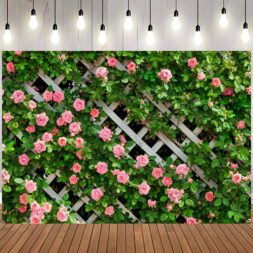 MG Decorative Home Spring Floral Backdrop Green Leaf Fence for Photography, Weddings Birthdays Perfect for Photo Studio Props