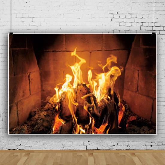 ANBS Talos Fireplace Burning Firewood Studio Photography Photo Props Backdrop Decoration