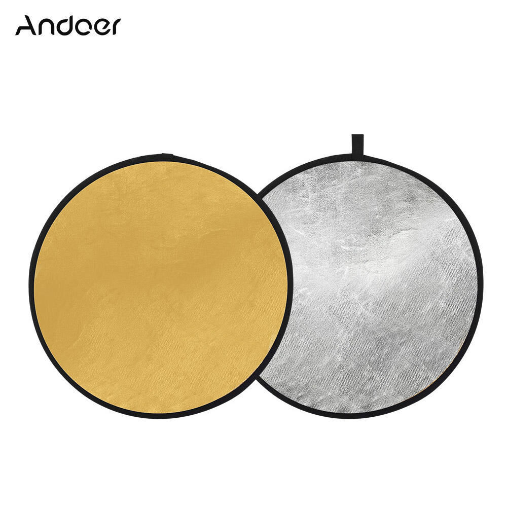 Andoer 24" Light Reflector Photography Reflector Gold and Silver 2-in-1