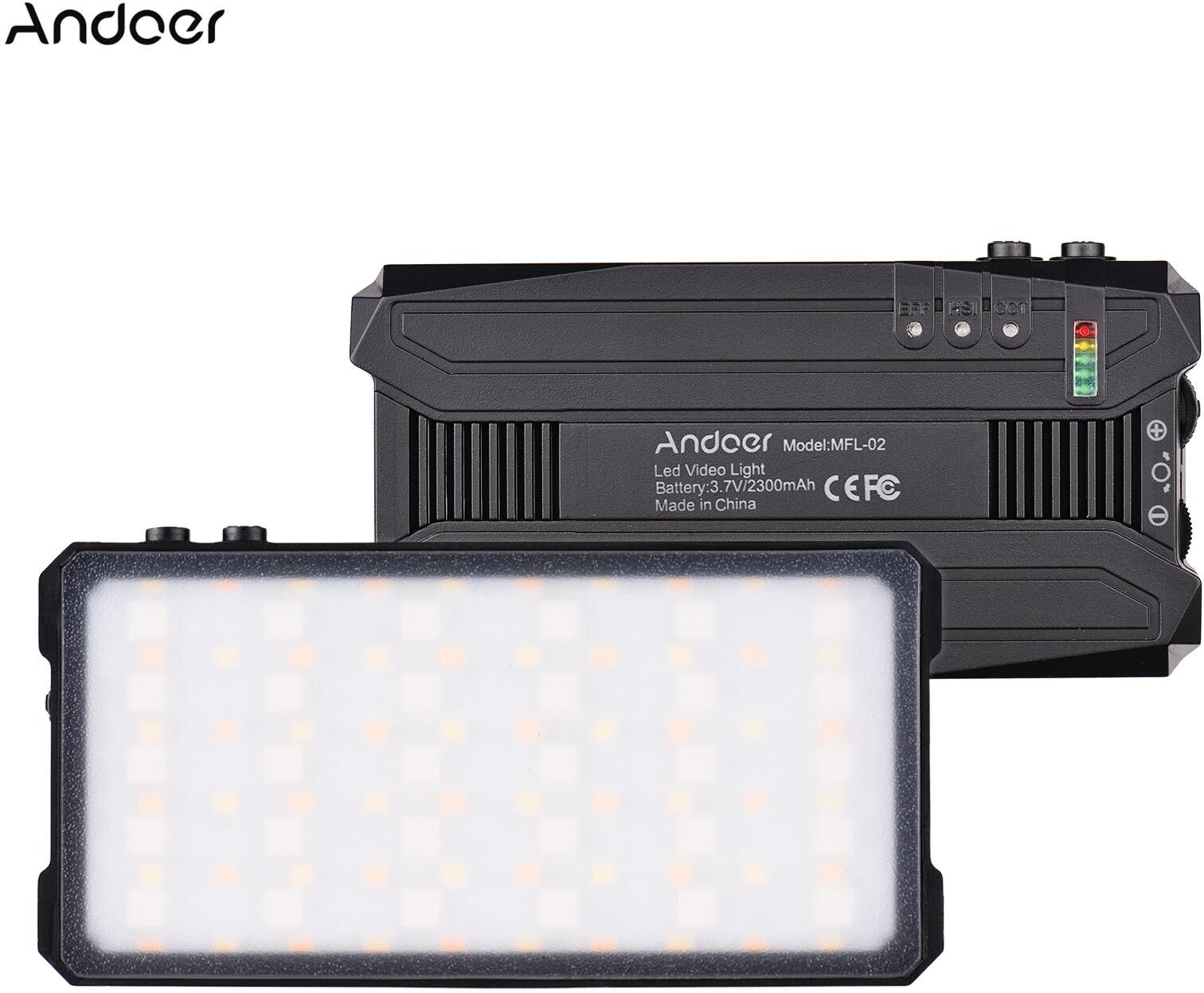 Andoer MFL-02 5W Multifunctional LED Video Light Portable Pocket Light Professional RGB Photography