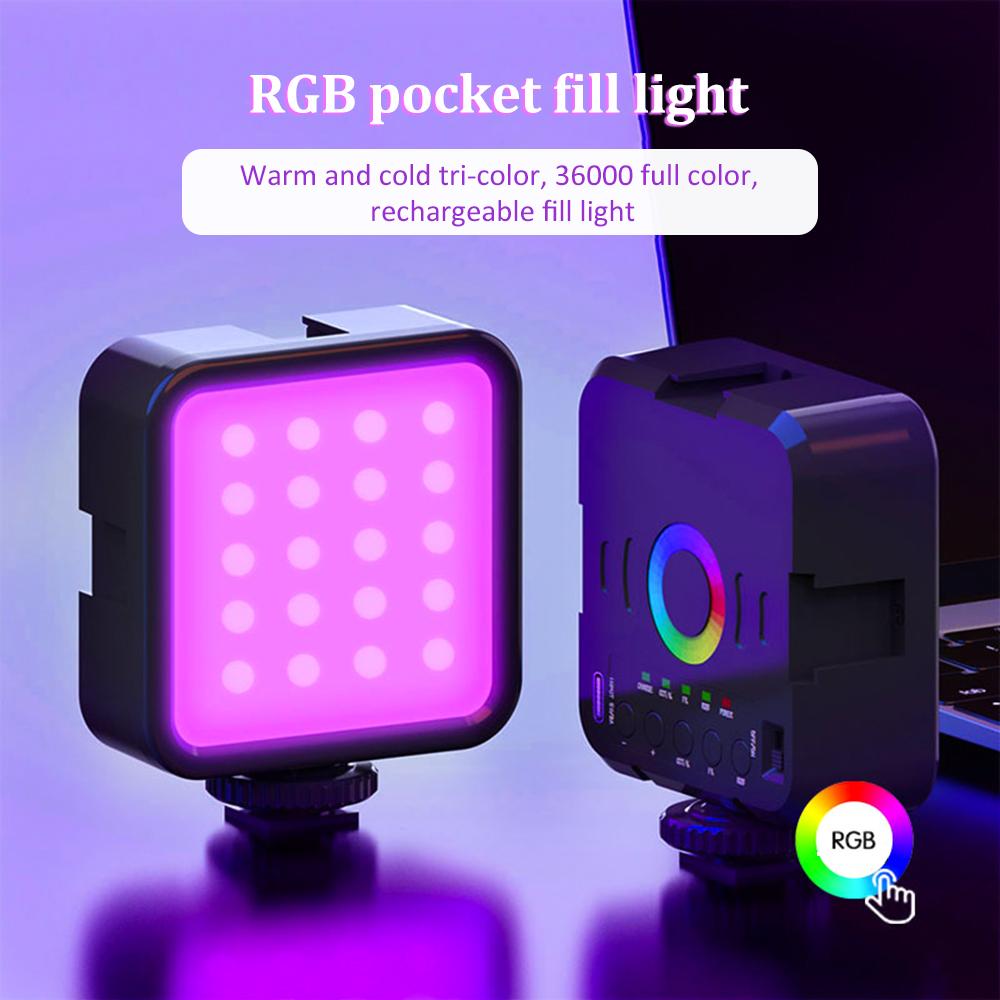 TOMTOP JMS RGB Mini Photography Lamp Dimmable LED Light Portable Vlog Light with 1200mAh Battery USB Charging