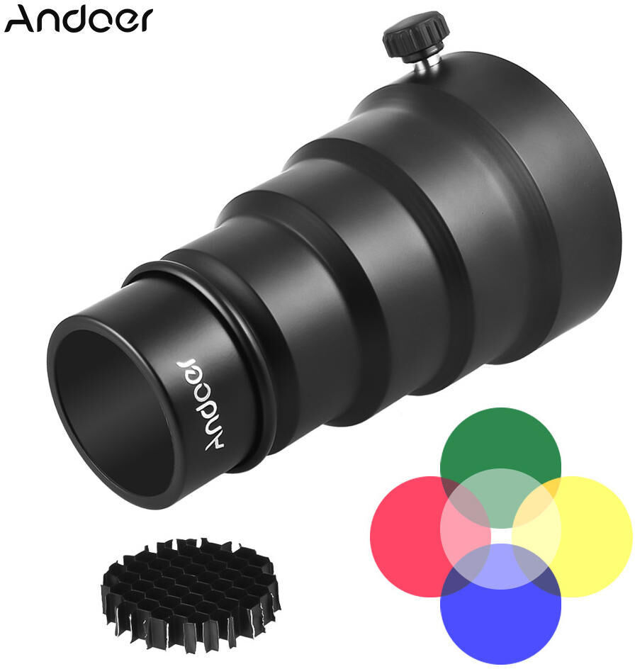 Andoer 98mm Mini Flash Mount Metal Snoot f Neewer Godox Studio Strobe Flash