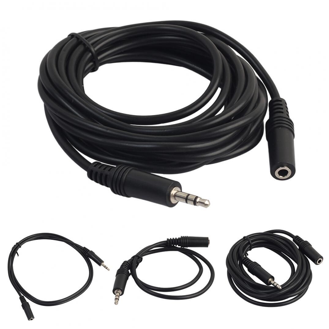 Electronic 3.5mm Male to 3.5mm Female Extension Stereo Audio Cable Tool Headset Dual Use