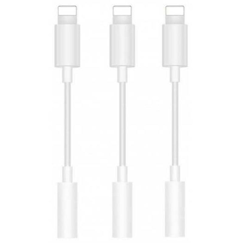 HOD Health&Home 3Pcs 3.5Mm Jack Aux Headphone Audio Adapter Cable For Iphone 7 Plus / 6S White