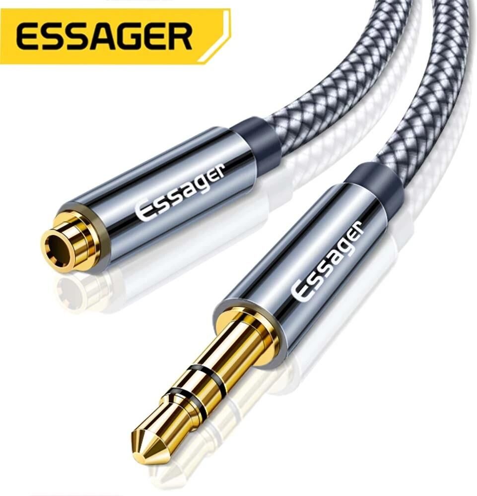 Essager Aux Cable Jack 3.5 mm Audio Extension Cable for Headphone 3.5 Jack Splitter Speaker Cable For Headphone Extender Cord