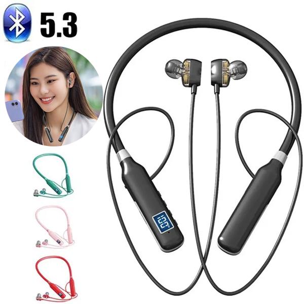 Electronic Welfare Mall NEW LED Display Earbuds Two-In-One  Bluetooth+TF Card MP3 Player Headset  Sports  Stereo Headphones