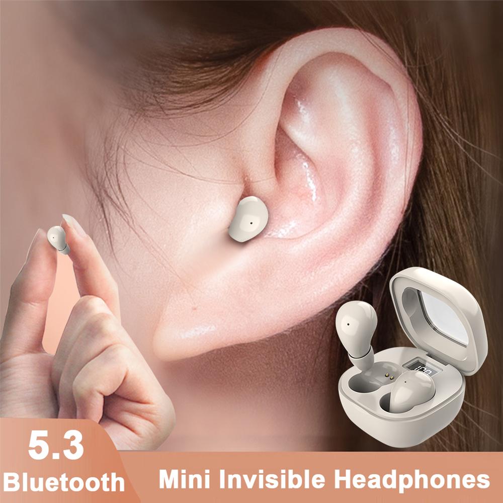 Meiteai-Electronics Invisible Sleep Earbuds Wireless Bluetooth 5.3 Headphones with Mic  Mini TWS  Headsets Noise Cancelling HIFI Stereo Earphones