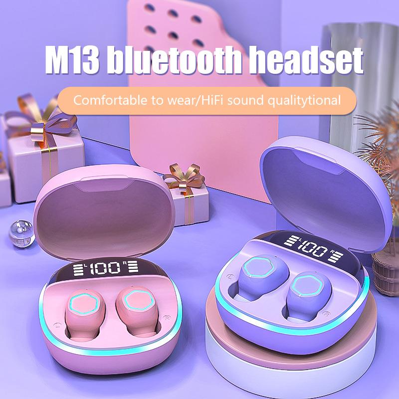 PY-Electronic Wireless Earbud Bluetooth Earphone In Ear HiFi Stereo Earphone With Mic Waterproof Earplugs Bass Music Headset