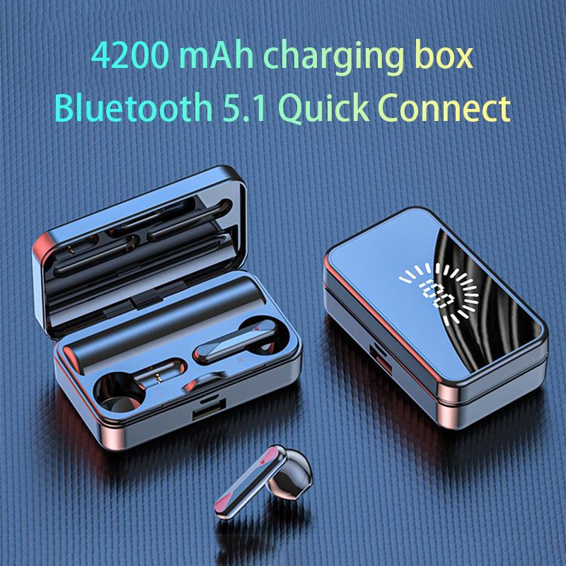 PY-Electronic Smart TWS Wireless Earphone Bluetooth 5.1 4200 MAh Charging Box Earbud Touch In-ear 9D Stereo Sports Waterproof Hifi Headset LED Display