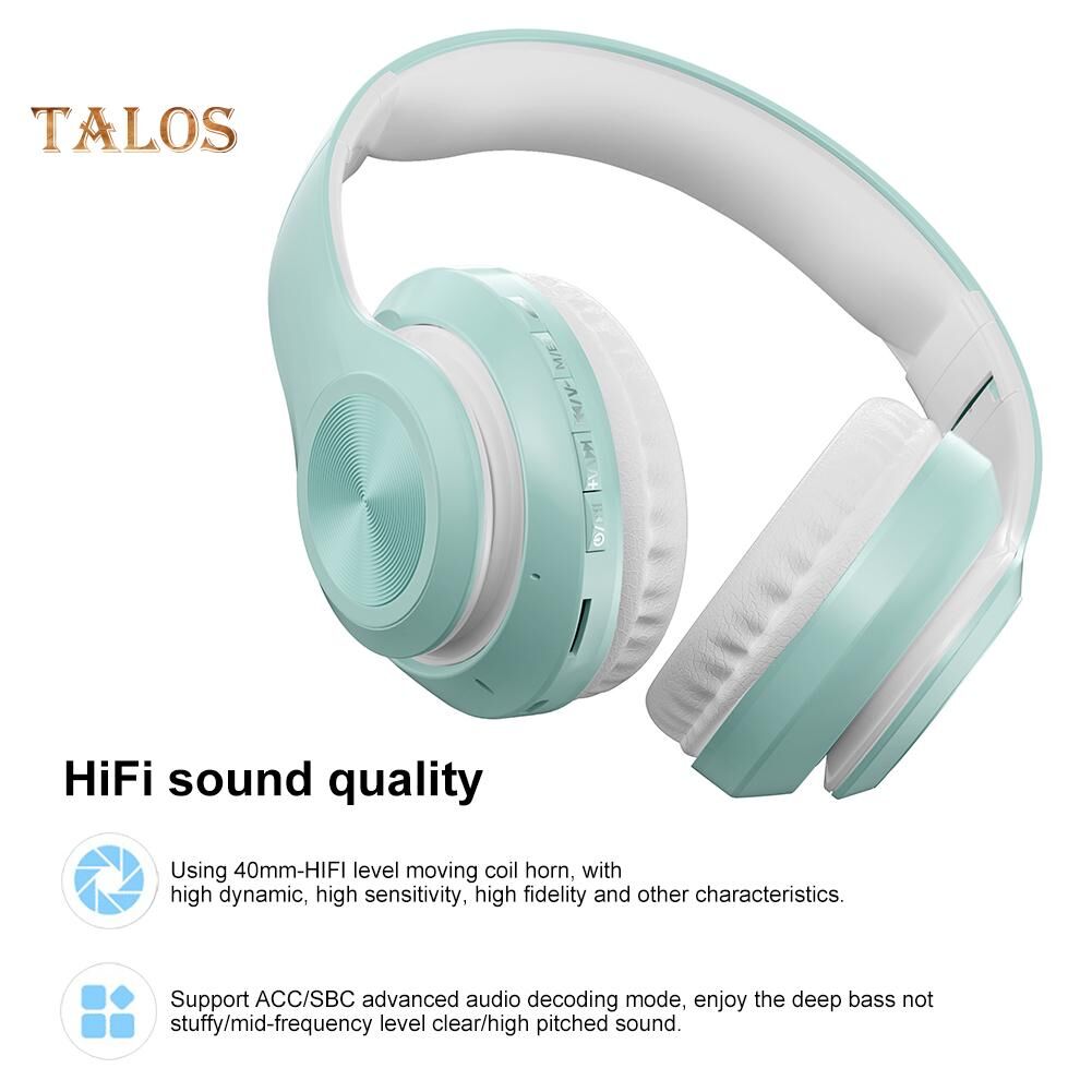 Talos Electronics T-ELEC P68 Bluetooth 5.0 Foldable Rechargeable Wireless Headset HiFi Sound Headphones