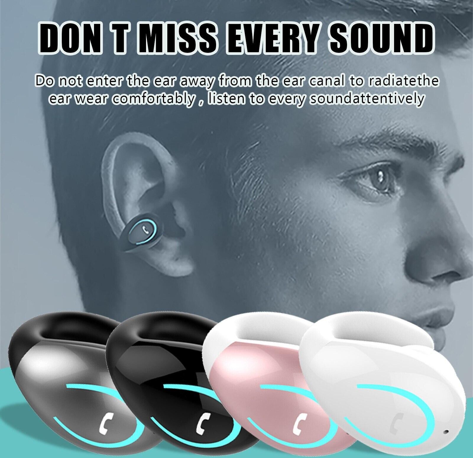 Electronic Welfare Mall YX08 Non-In-Ear 5.0 Bluetooth Headset Concept Bone Conduction LED Breathing Light Mini Earphone Touch Single Ear Wireless Headphone