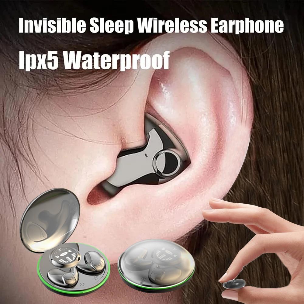 Meiteai-Electronics Invisible Earphones Mini Sleep Earbuds Noise Cancelling Waterproof Headphones TWS Sports Headsets for Smartphone