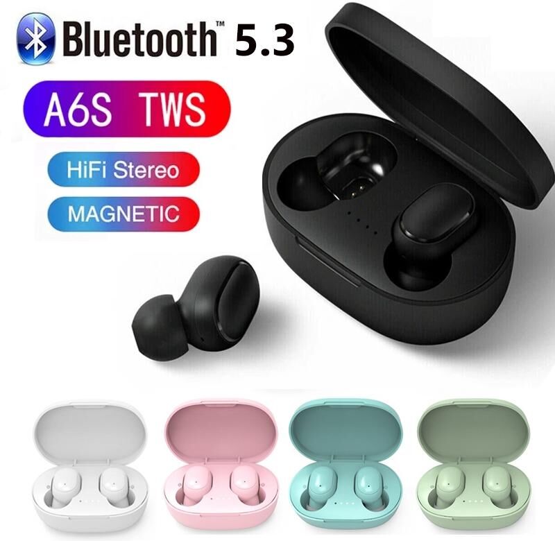 Electronic Welfare Mall A6S TWS Bluetooth 5.3 Earphone Noise Cancelling Headset With Mic Handsfree Earbuds Wireless Mini Earbuds