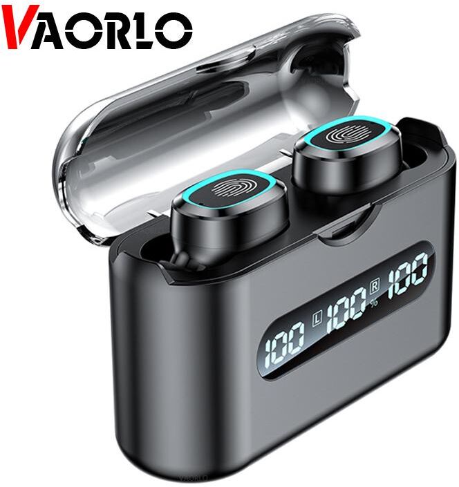 VAORLO New Bluetooth 5.1 Earphones,CVC8.0 Noise Reduction,HiFi Stereo,Large Capacity,2200mAh Charging Case,For iphone XiaoMi Huawei