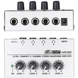 TOMTOP JMS HA400 Ultracompact 4 Channels Mini Audio Stereo Headphone Amplifier with Power Adapter