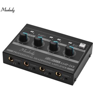 TOMTOP JMS Muslady AMP-14 4-Channel Headphone Amplifier Compact Stereo Headphone Amp with RCA/6.35mm/3.5mm