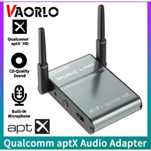 VAORLO Qualcomm aptX Bluetooth Audio Receiver AUX RCA Stereo CD-Quality Sound Hifi Lossless HD Music Wireless Adapter With Antenna/Mic