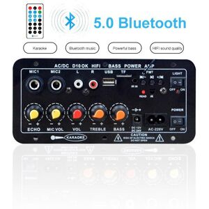 HengHuix AC 220V 12v 24v Digital Bluetooth Stereo Amplifier Board Subwoofer Dual Microphone Karaoke Amplifiers For 8-12 Inch Speaker