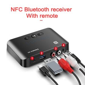 Oudun NFC Bluetooth 5.0 Audio Receiver By 3.5mm RCA And USB Port For Car Wireless Stereo Music Speaker Adapter Amplifier With Remote
