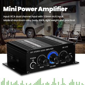 TOMTOP JMS AK270 Mini Audio 2-Channel Stereo Power Amplifier Portable Sound Amplifier AUX Input Speaker Amp