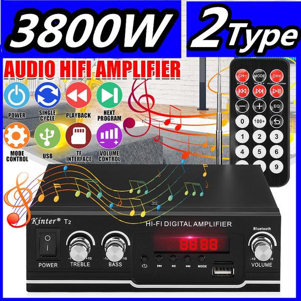 To Fahion 3800W Bluetooth Audio Power HiFi Amplifier Music Receiver FM Radio Amplifier Audio Support 110V/220V For Car /500W 2 Channel Audio AMP Amplifier